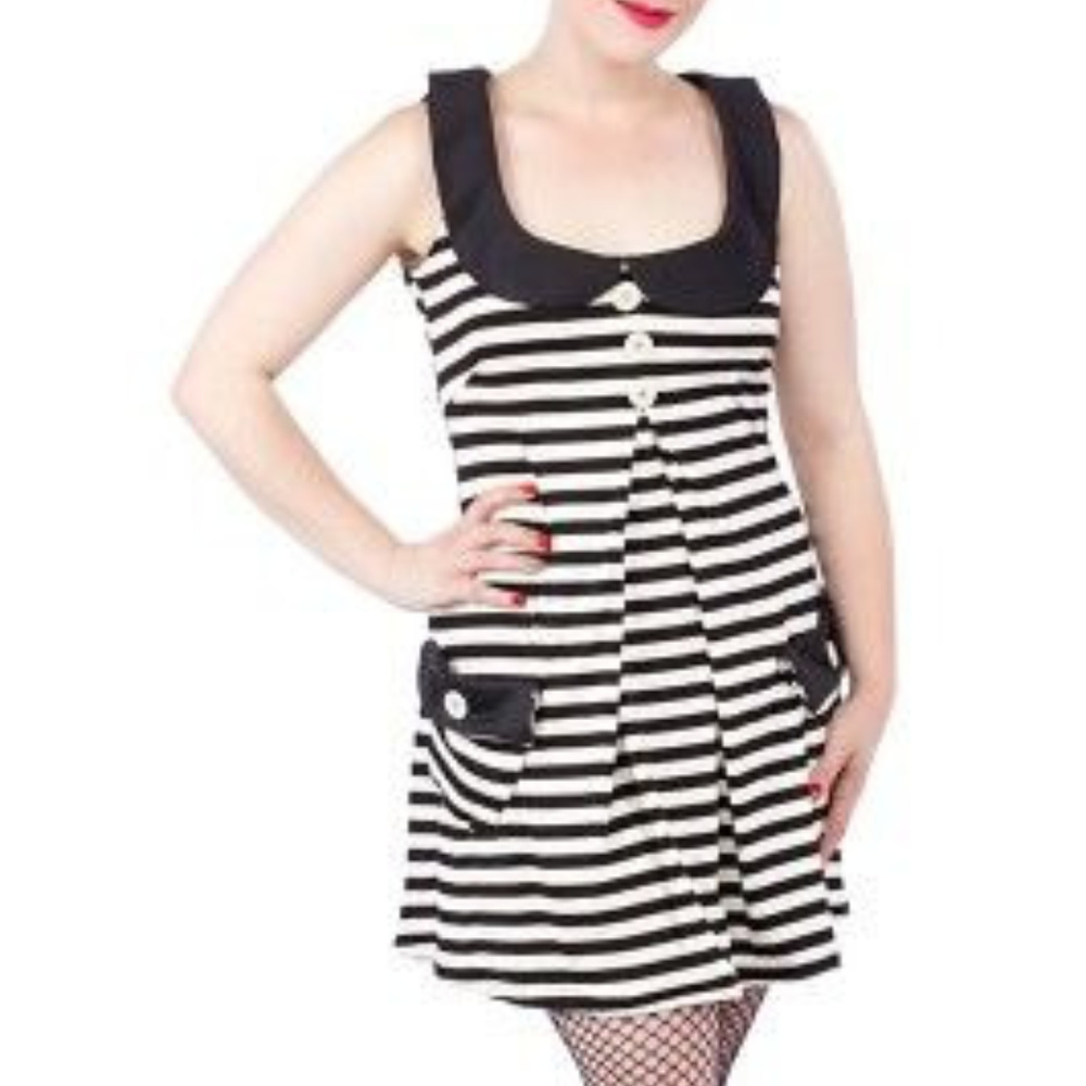 Pinky Pinups Mod Striped A line Mini Dress